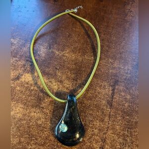 Glass pendant statement necklace